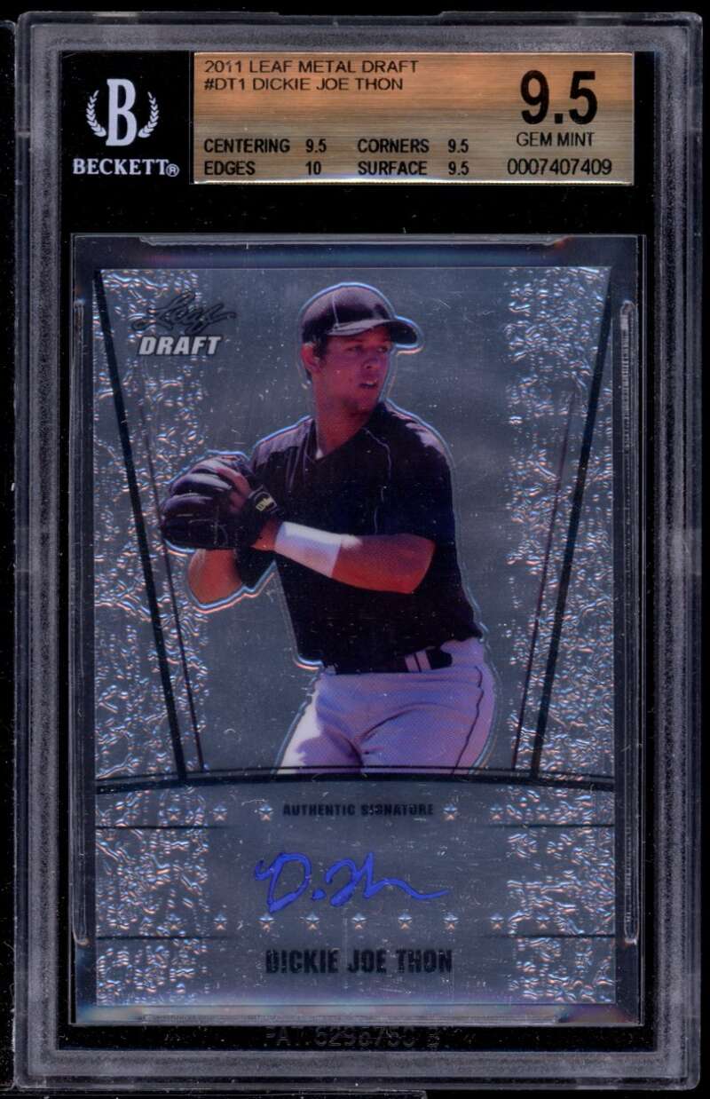 Dickey Joe Thon Rookie Card 2011 Leaf Draft #dt1 BGS 9.5 (9.5 9.5 9.5 10) Image 1