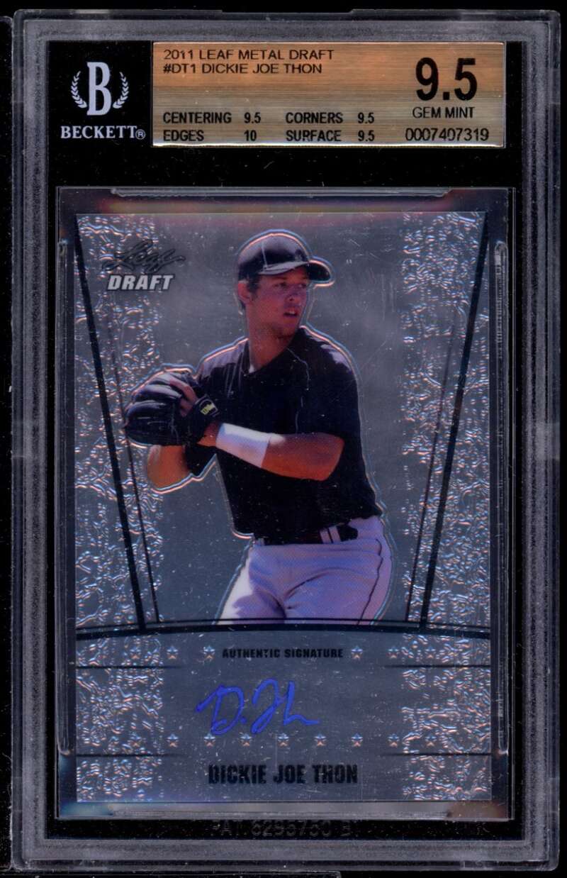 Dickey Joe Thon Rookie Card 2011 Leaf Draft #dt1 BGS 9.5 (9.5 9.5 10 9.5) Image 1