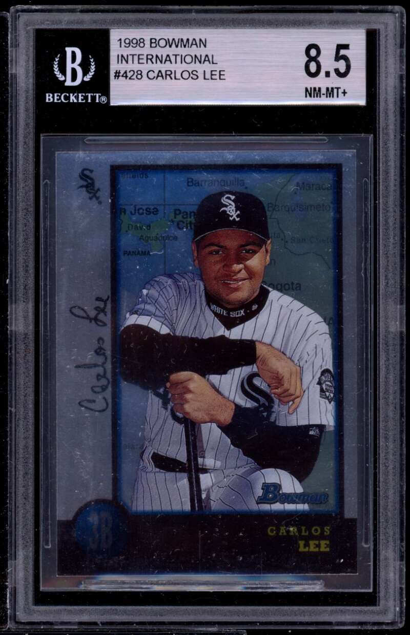 Carlos Lee Rookie Card 1998 Bowman International #428 BGS 8.5 (9 8.5 8.5 8.5) Image 1