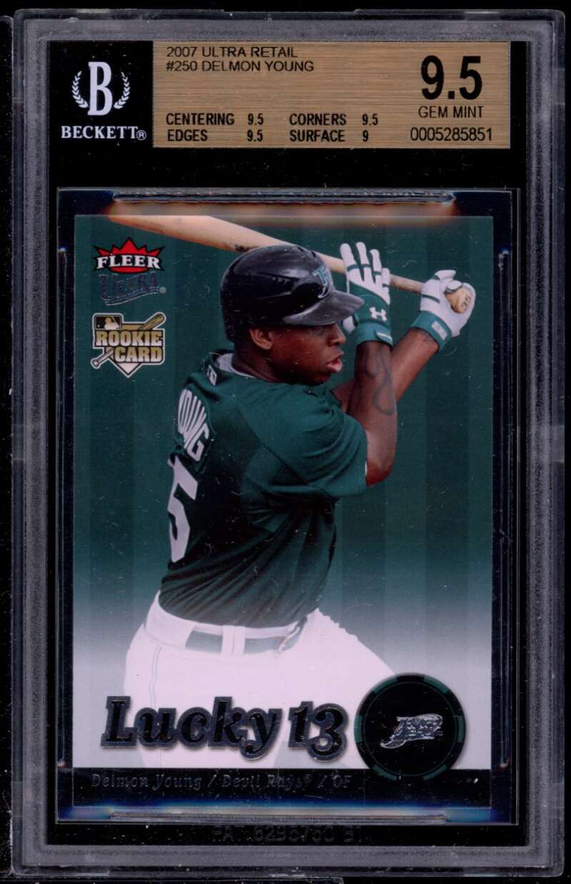 Delmon Young Rookie Card 2007 Ultra Retail #250 BGS 9.5 (9.5 9.5 9.5 9) Image 1