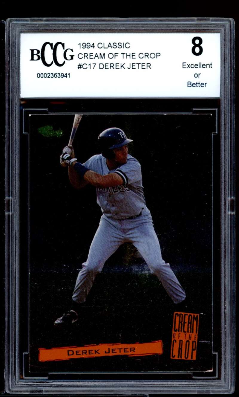 Derek Jeter Card 1994 Classic Cream Of The Crop #C17 BGS BCCG 8 Image 1