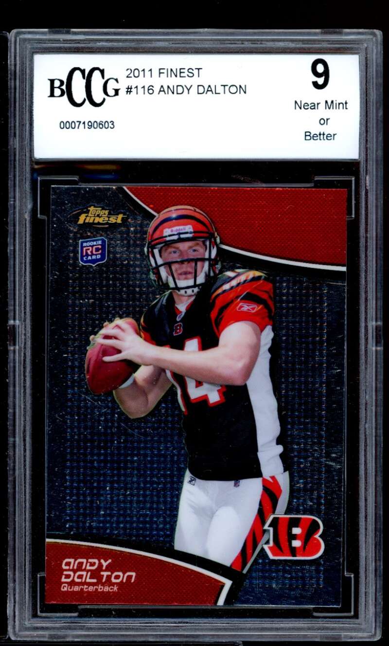 Andy Dalton Rookie Card 2011 Finest #116 BGS BCCG 9 Image 1