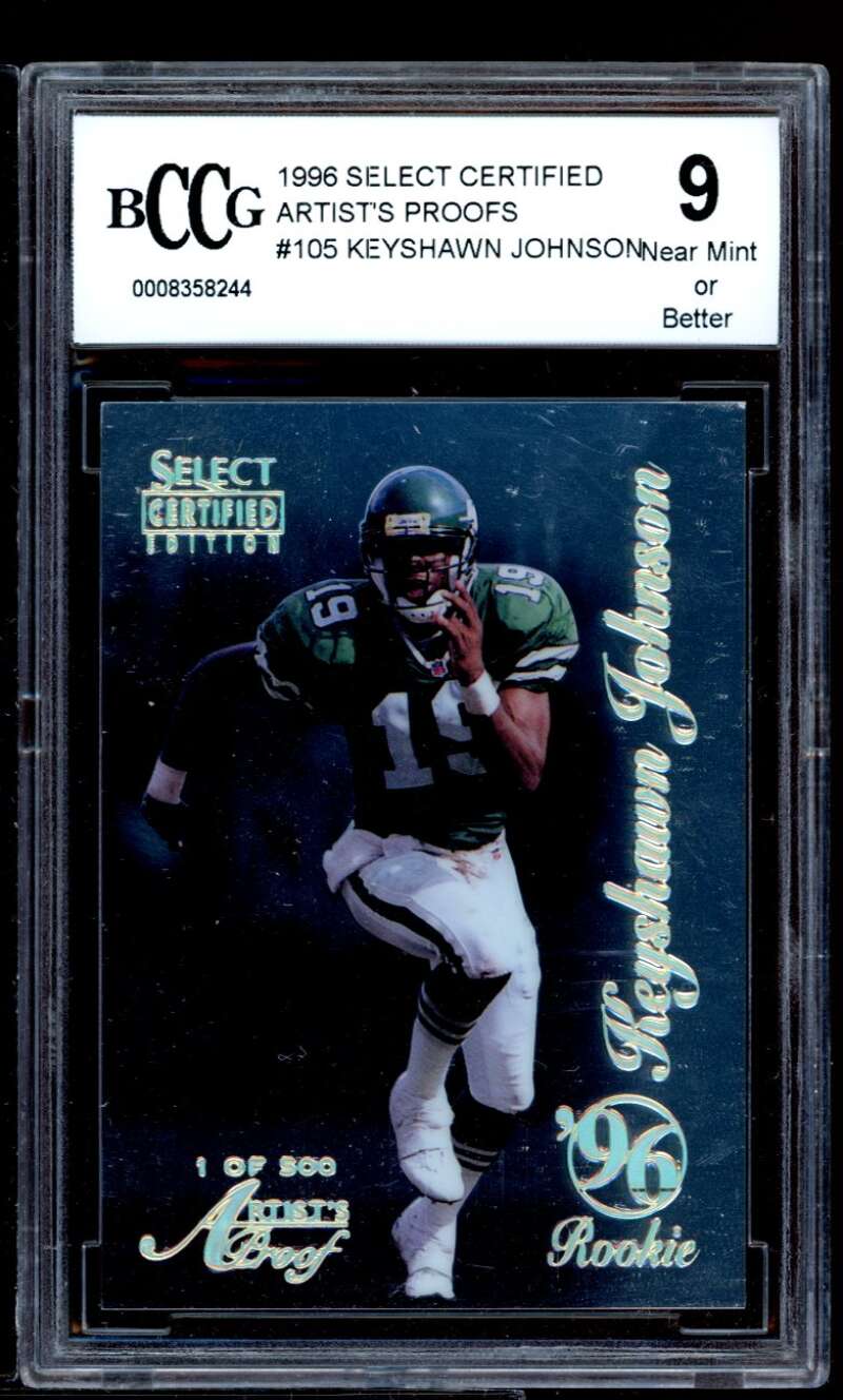 Keyshawn Johnson Rookie 1996 Select Certified Artist'S Proofs #105 BGS BCCG 9 Image 1