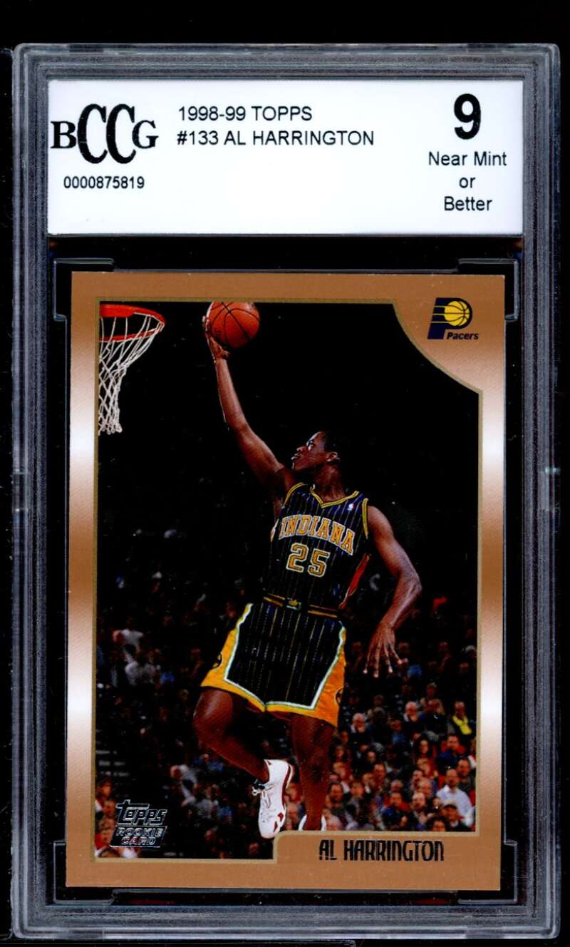 Al Harrington Rookie Card 1998-89 Topps #133 BGS BCCG 9 Image 1