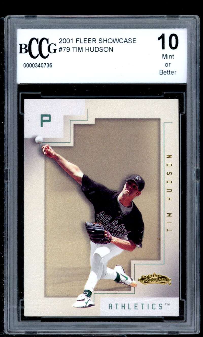 Tim Hudson Card 2001 Fleer Showcase #79 BGS BCCG 9 Image 1