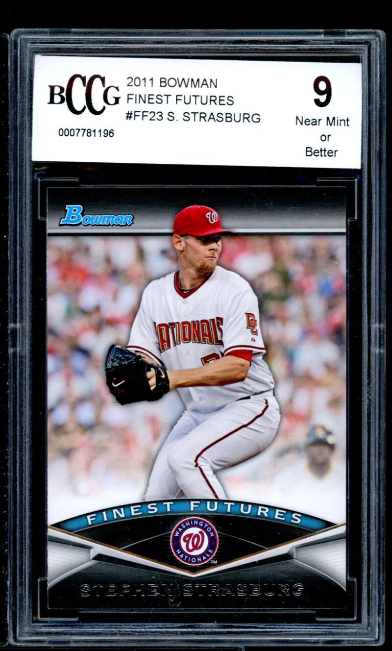 Steven Strasburg Rookie Card 2011 Bowman Finest Futures #Ff23 BGS BCCG 9 Image 1