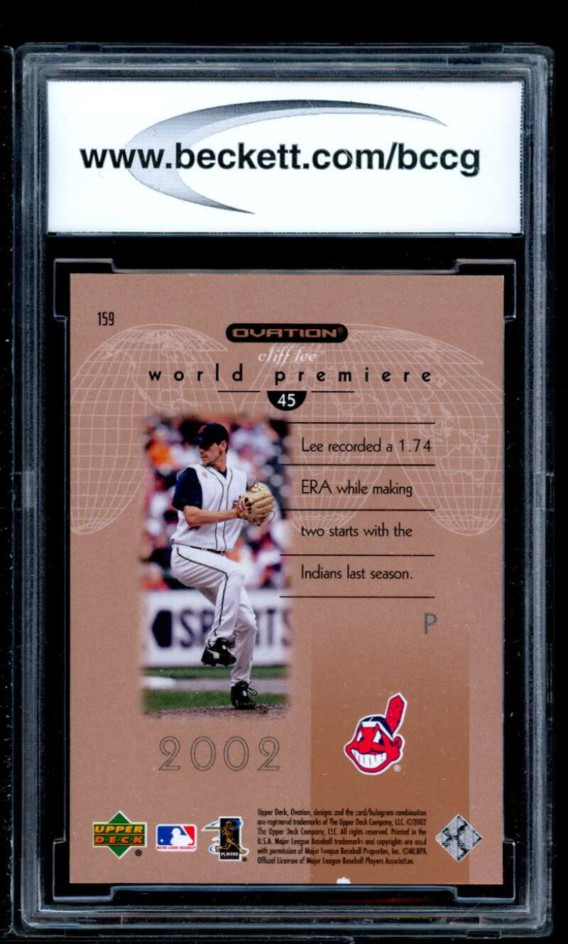 Cliff Lee Rookie Card 2002 Upper Deck Ovation #159 BGS BCCG 9 Image 2