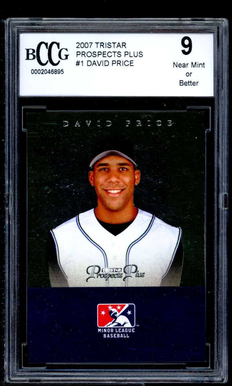 David Price Rookie Card 2007 Tristar Prospects Plus #1 BGS BCCG 9 Image 1