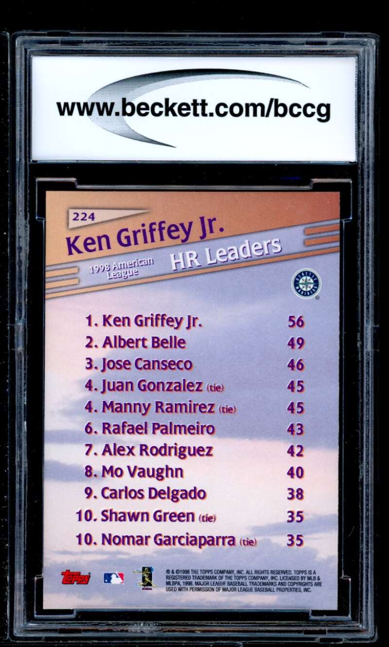 Ken Griffey Jr. LL Card 1999 Topps #224 BGS BCCG 10 Image 2