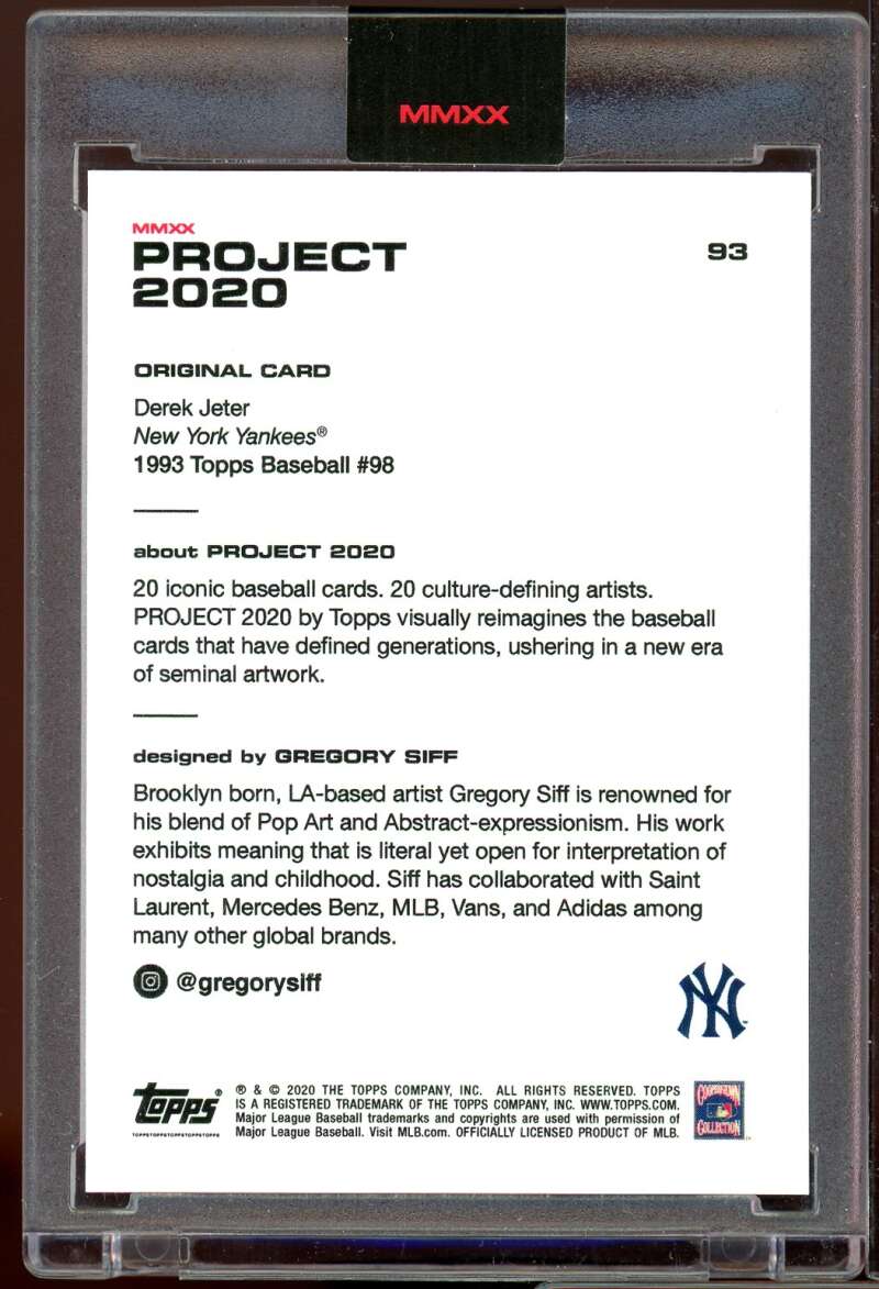 Derek Jeter/48465*/Gregory Siff Card 2020 Topps Project 2020 #93 Image 2