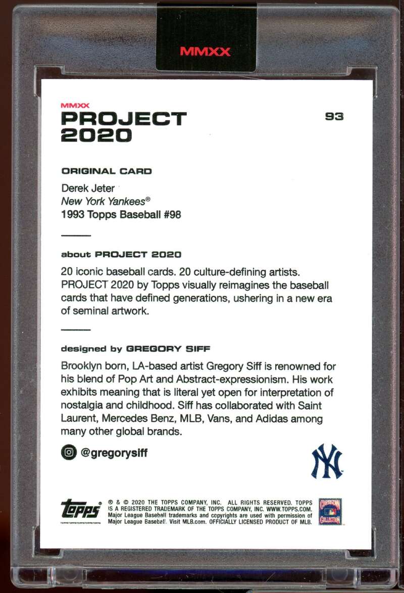 Derek Jeter/48465*/Gregory Siff Card 2020 Topps Project 2020 #93 Image 2