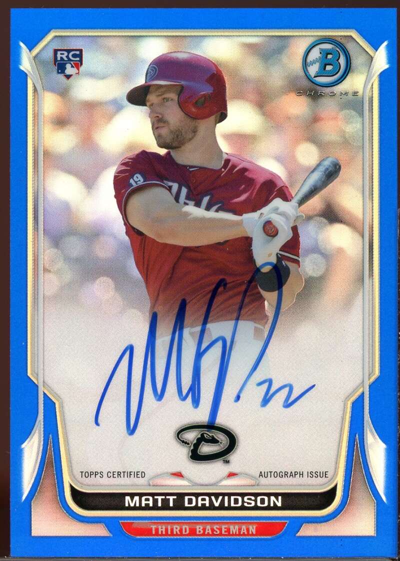 Matt Davidson 2014 Bowman Chrome Rookie Autographs Blue Refractors #BCARMD Image 1