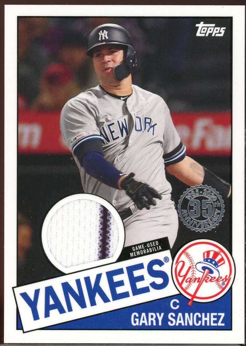 Gary Sanchez S2 Card 2020 Topps '85 Topps Relics #85TRGS Image 1