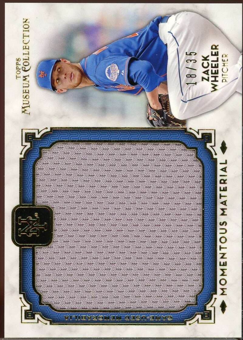 Zack Wheeler 2014 Topps Museum Collection Material Jumbo Relics Gold #MMJRZW Image 1