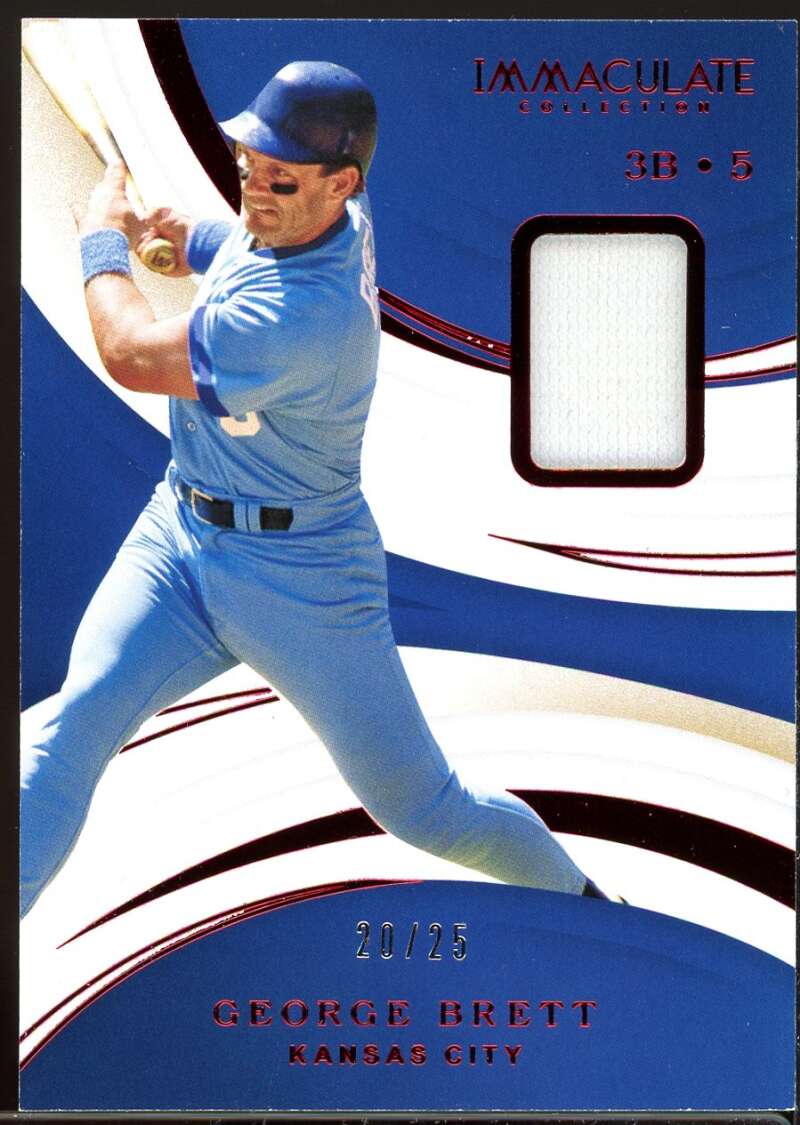 George Brett Card 2020 Immaculate Collection Legends Material Blue #28 /25 Image 1