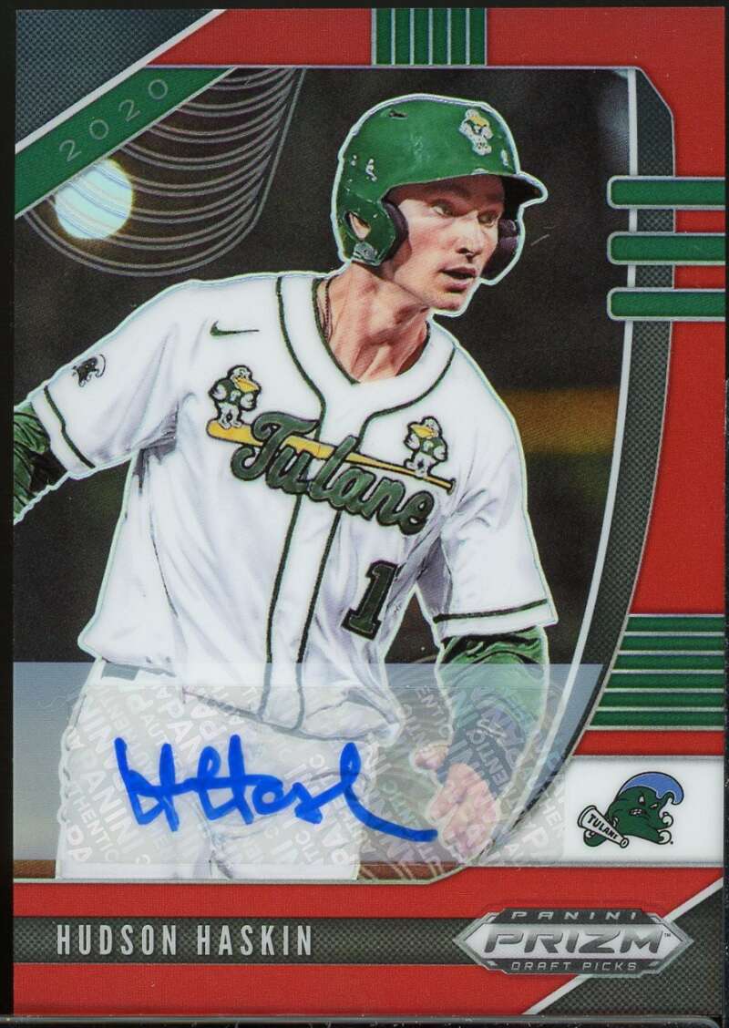 Hudson Haskin Rookie 2020 Panini Prizm Draft Picks Base Auto Prizms Red #39 /50 Image 1