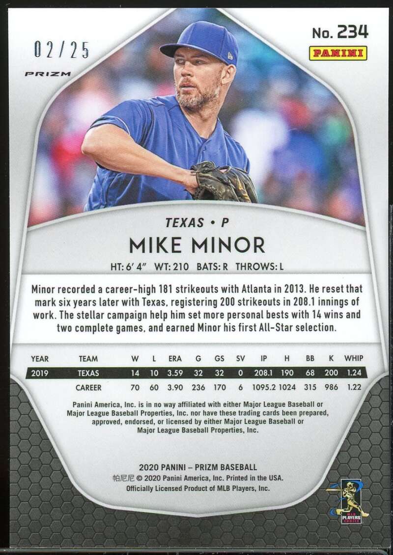 Mike Minor Card 2020 Panini Prizm Prizms Bronze Donut Circles #234 Image 2