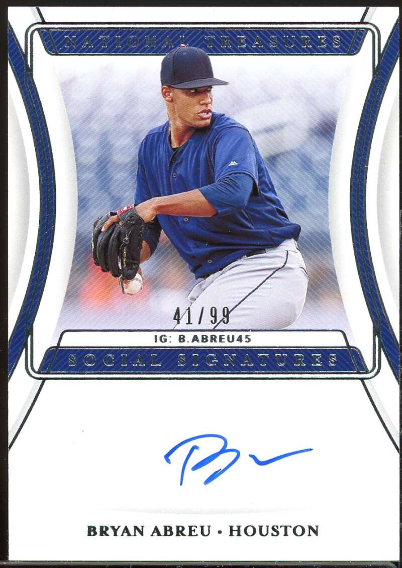 Bryan Abreu Rookie Card 2020 Panini National Treasures Social Signatures #6 Image 1