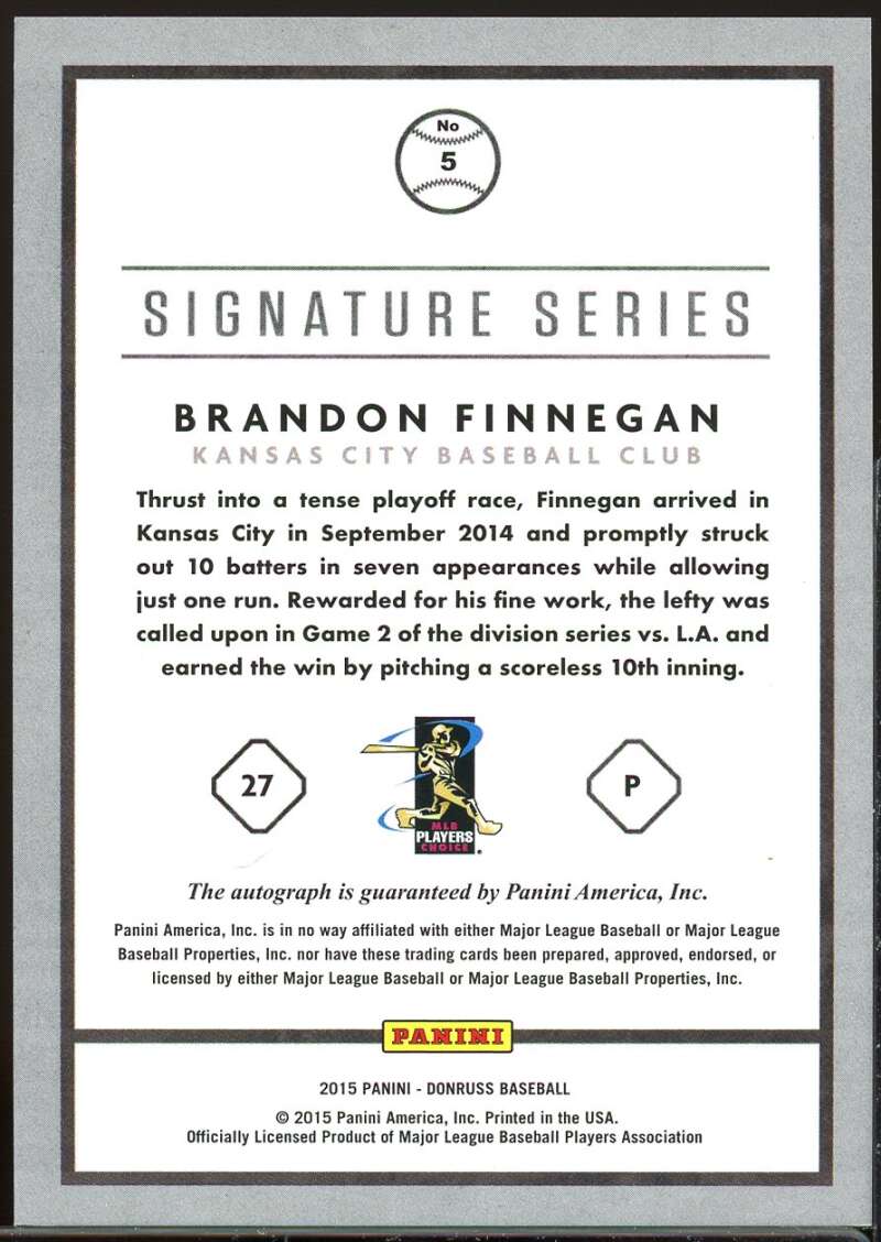 Brandon Finnegan Rookie Card 2015 Donruss Signature Series #5 Image 2