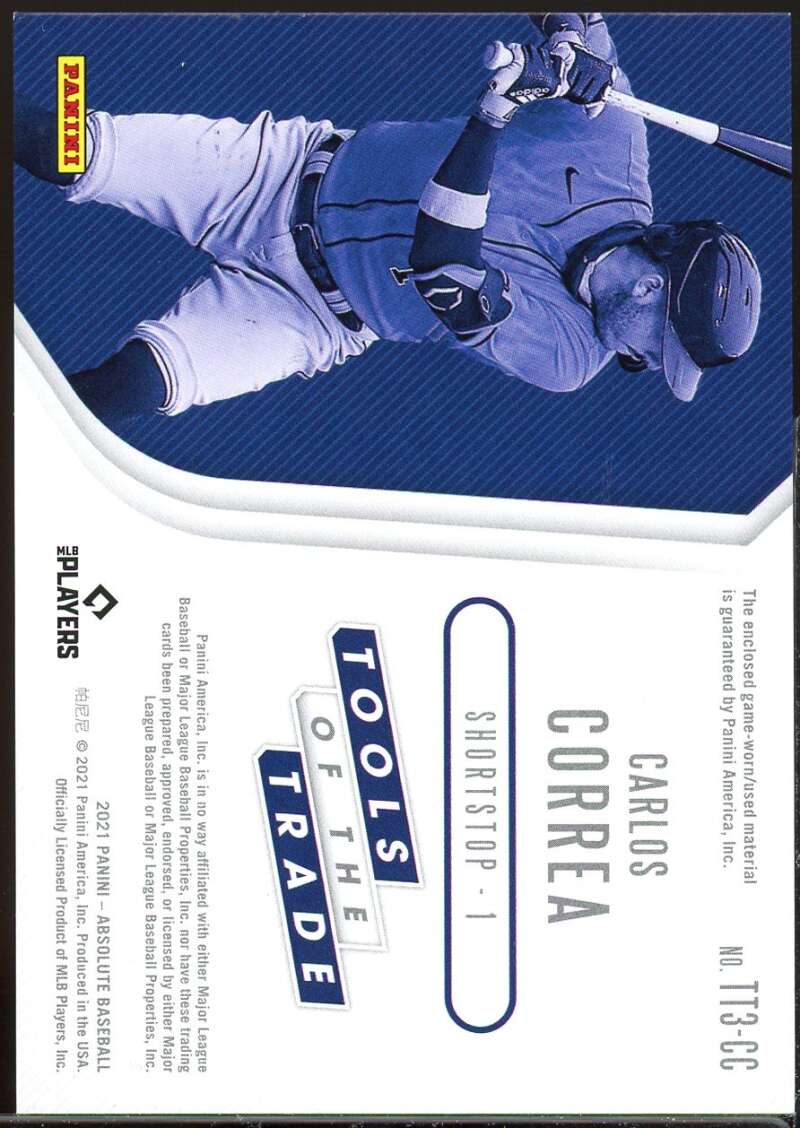 Carlos Correa Card 2021 Absolute Tools of the Trade Triple Swatches #6 Image 2