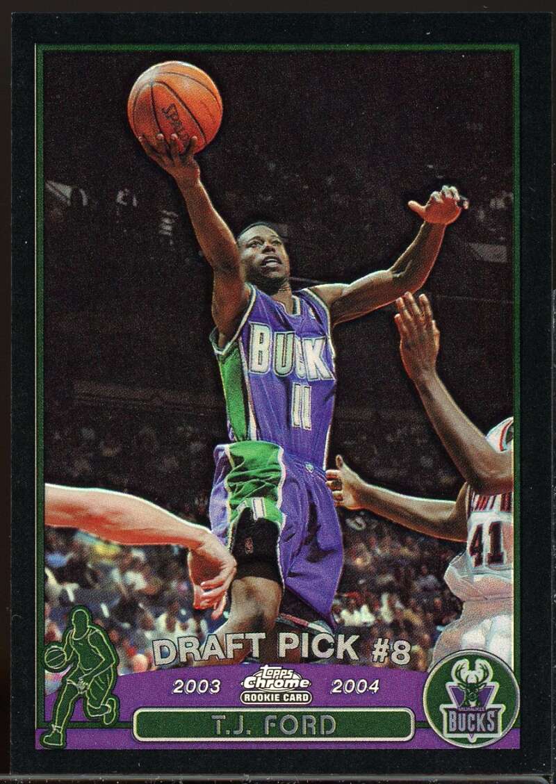 T.J. Ford Rookie Card 2003-04 Topps Chrome Refractors Black #118 Image 1