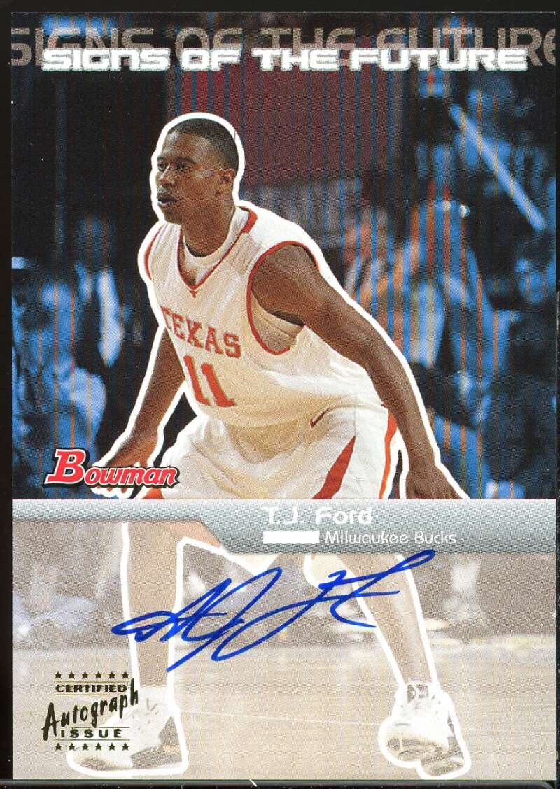 T.J. Ford Rookie Card 2003-04 Bowman Signs of the Future #TJ Image 1