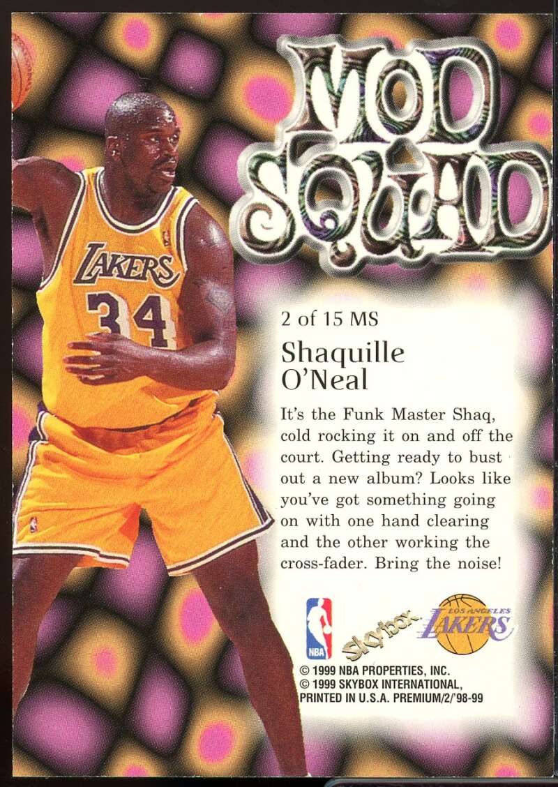 Shaquille O'Neal Card 1998-99 SkyBox Premium Mod Squad #2 Image 2