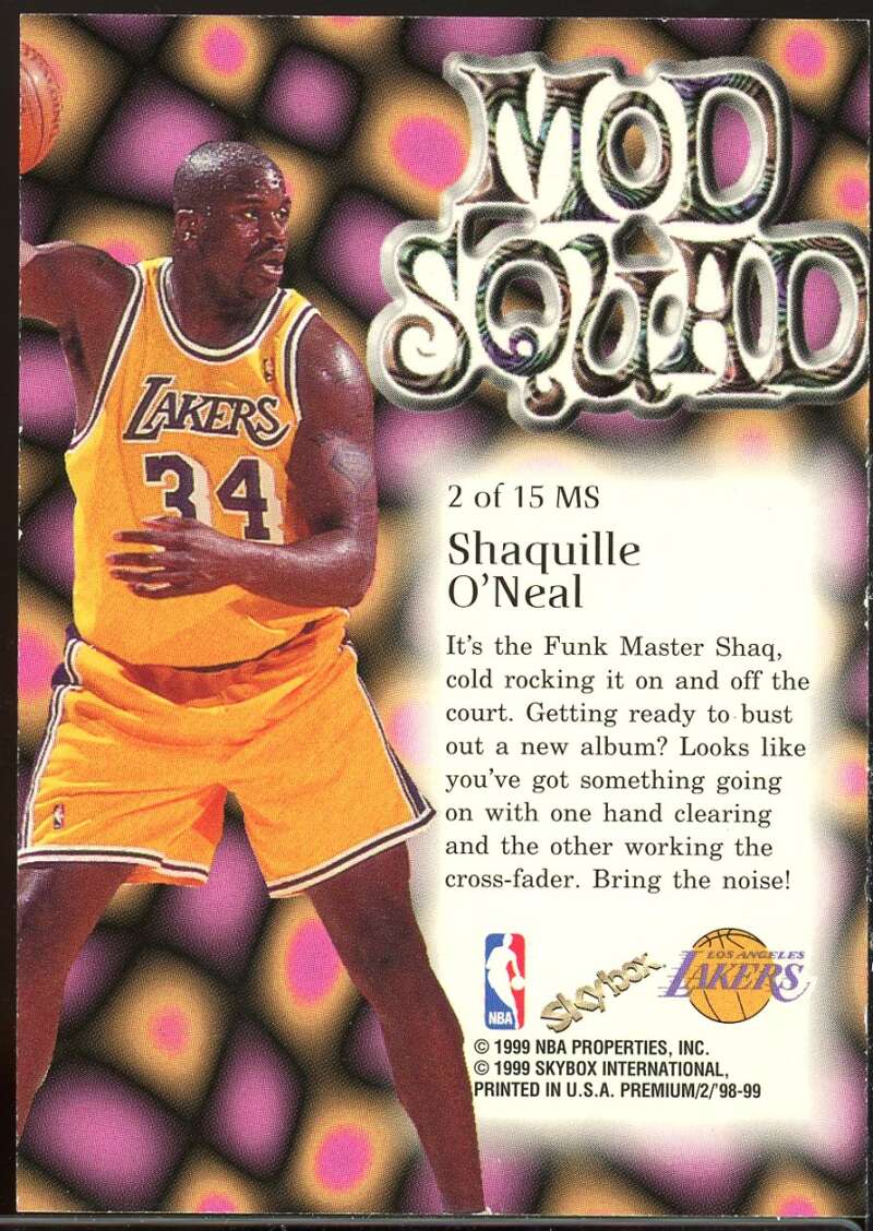 Shaquille O'Neal Card 1998-99 SkyBox Premium Mod Squad #2 Image 2