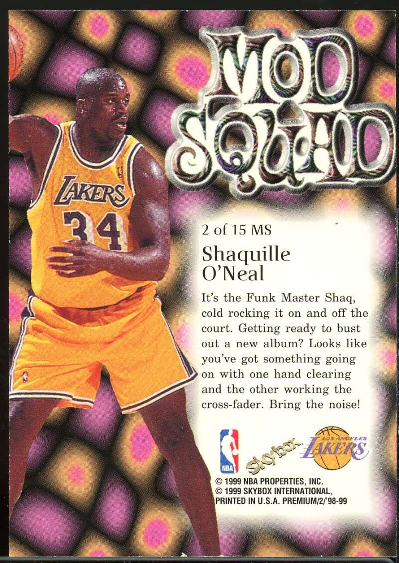 Shaquille O'Neal Card 1998-99 SkyBox Premium Mod Squad #2 Image 2