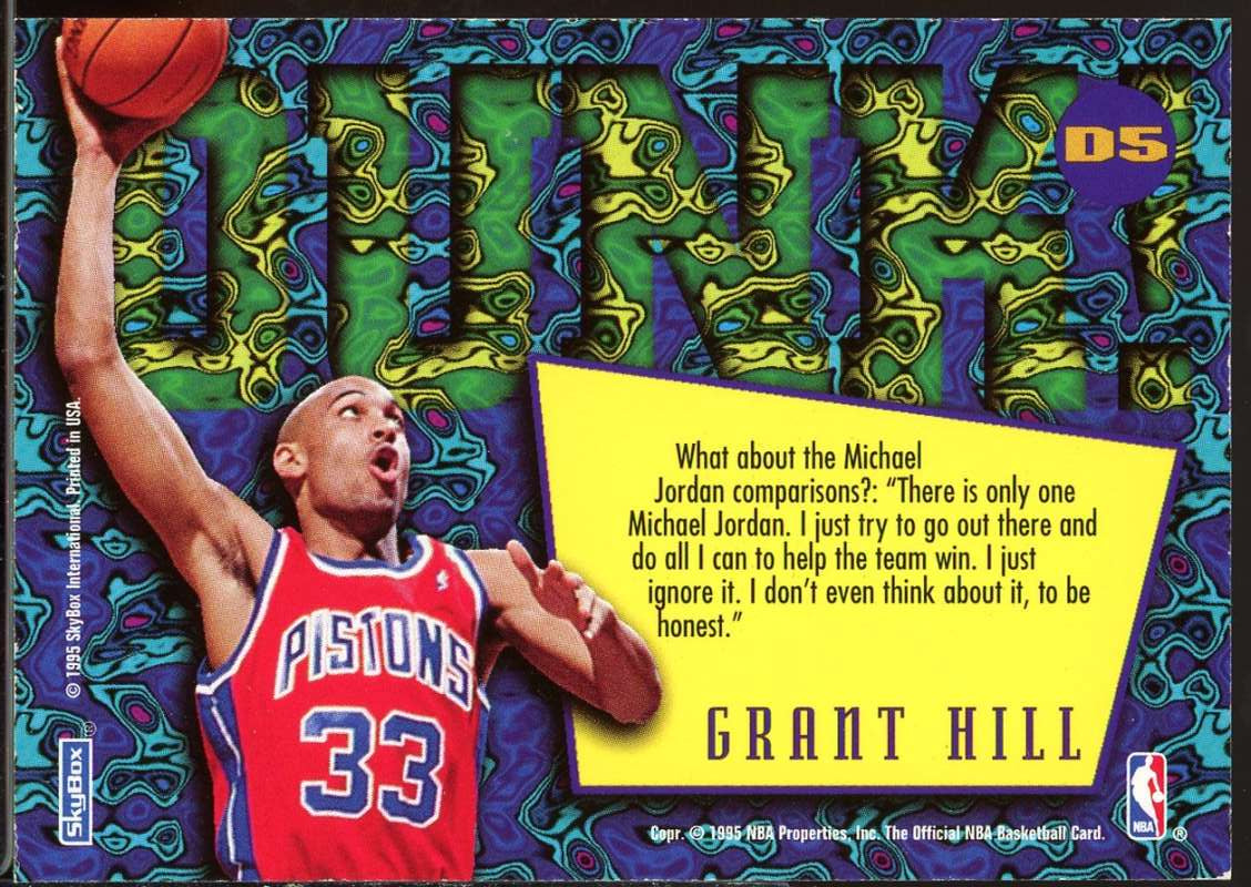 Grant Hill Card 1995-96 Hoops Grant Hill Dunks/Slams #D5 Image 2