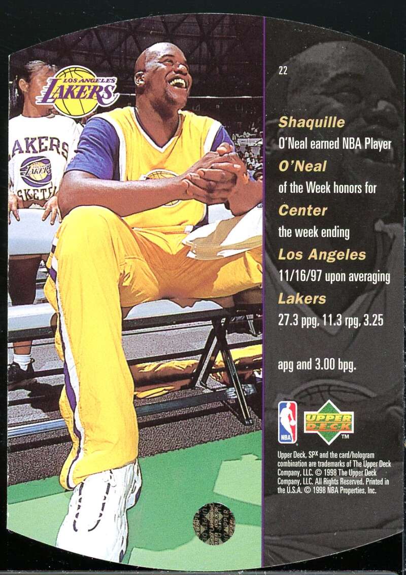 Shaquille O'Neal Card 1997-98 SPx #22 Image 2