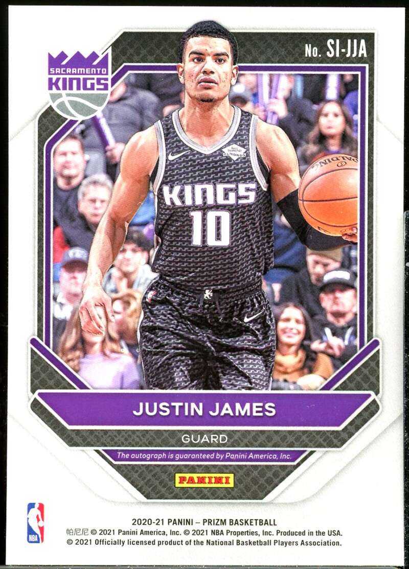 Justin James Card 2020-21 Panini Prizm Signatures #48 Image 2