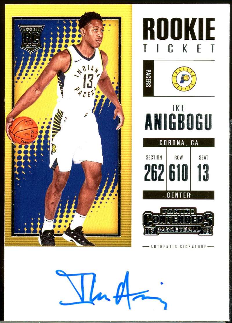 Ike Anigbogu 2017-18 Panini Contenders Rookie Season Ticket Retail Autographs #4 Image 1