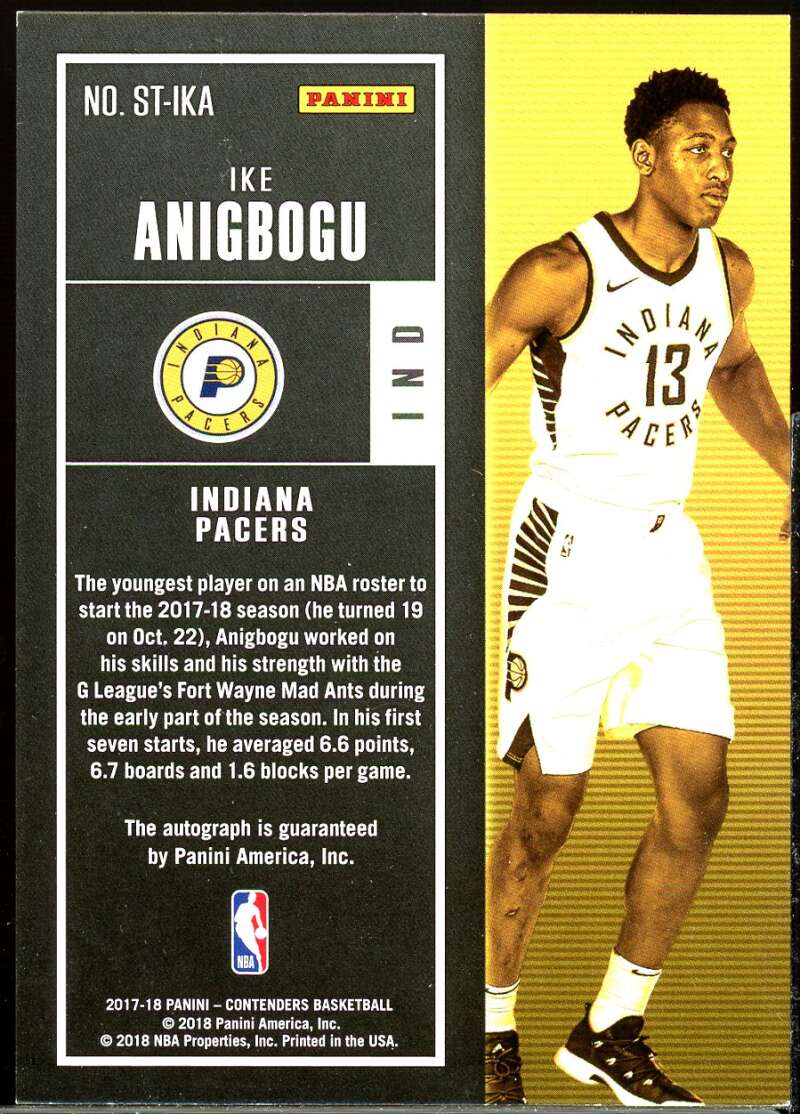 Ike Anigbogu 2017-18 Panini Contenders Rookie Season Ticket Retail Autographs #4 Image 2