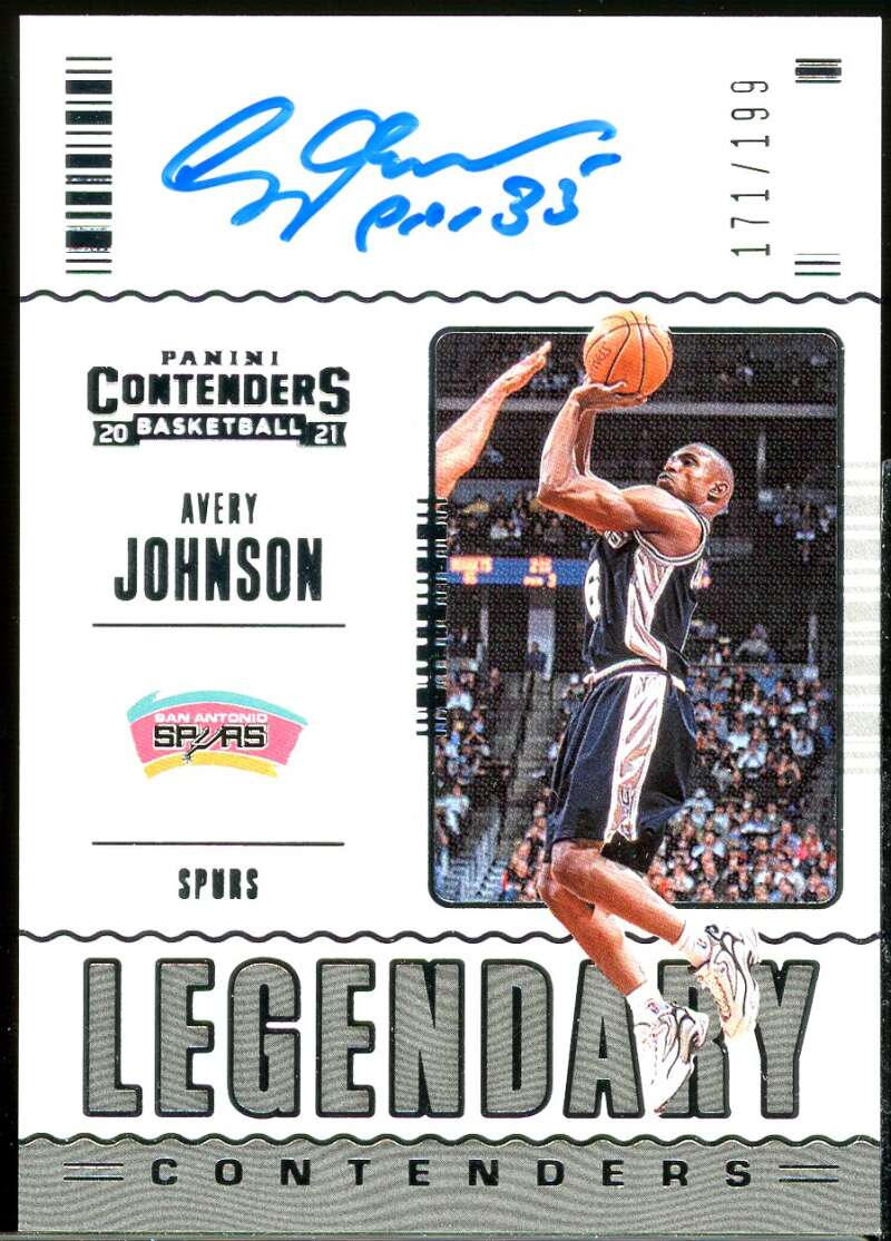 Avery Johnson Card 2020-21 Panini Contenders Legendary Contenders Autographs #29 Image 1