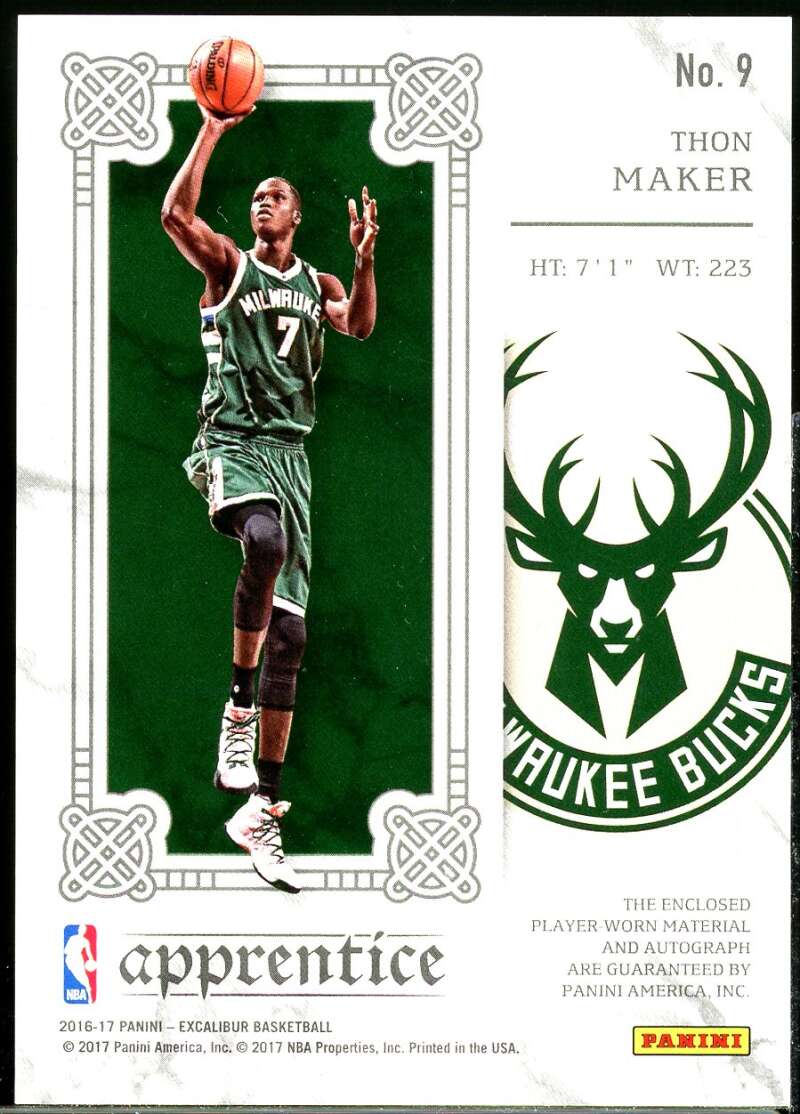 Thon Maker Card 2016-17 Panini Excalibur Apprentice Signature Shield Jerseys #9 Image 2