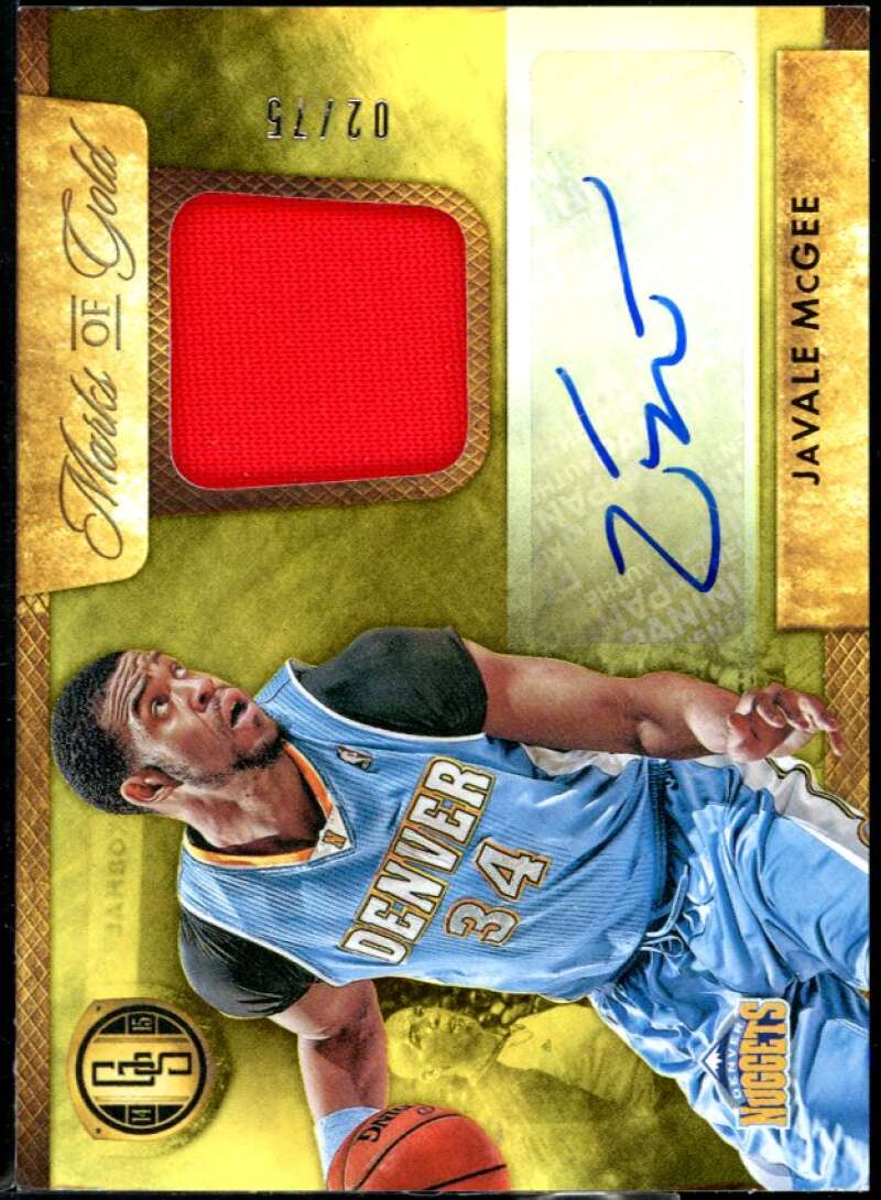 JaVale McGee 2014-15 Panini Gold Standard Marks of Gold Jersey Autographs #15 Image 1