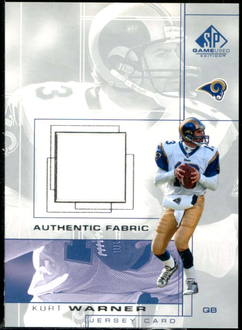 Kurt Warner Card 2001 SP Game Used Edition Authentic Fabric #KW Image 1