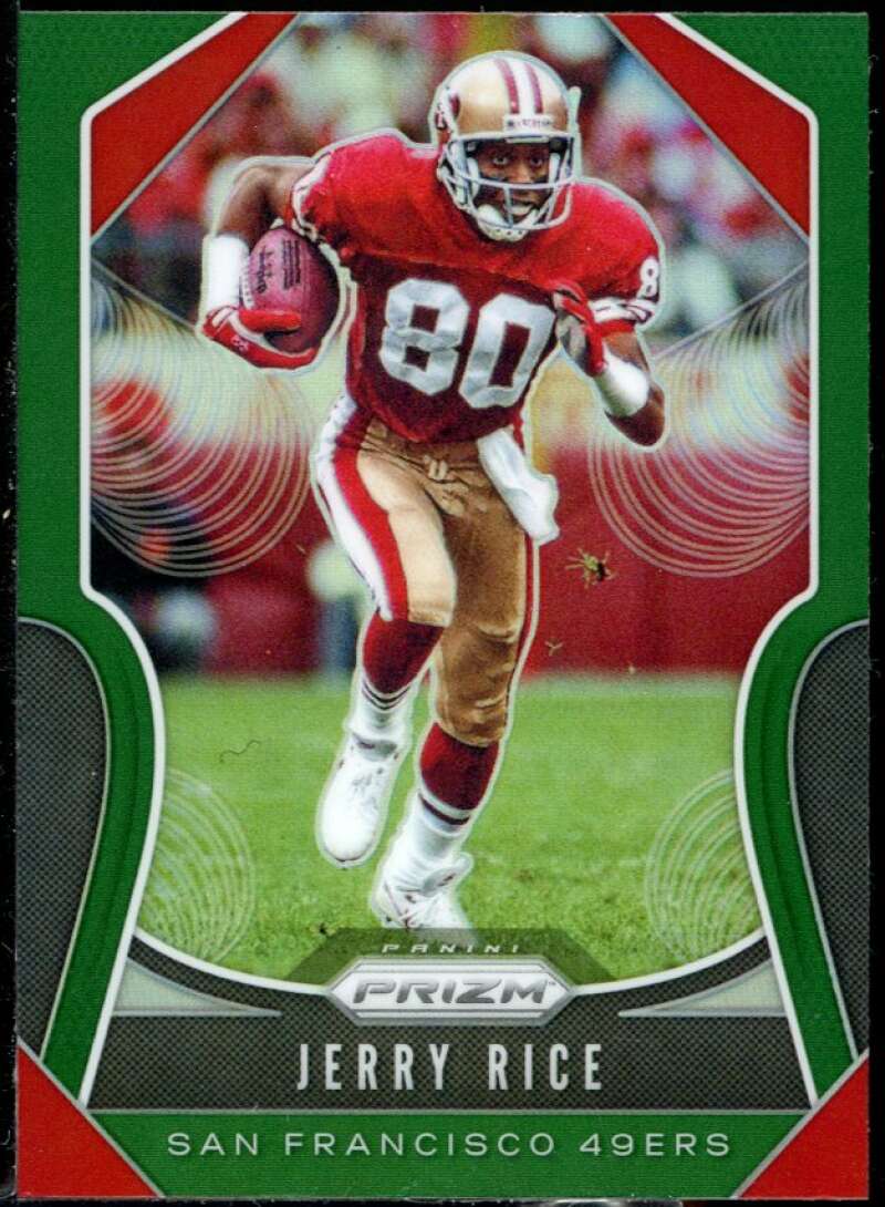 Jerry Rice Card 2019 Panini Prizm Green #287 Image 1