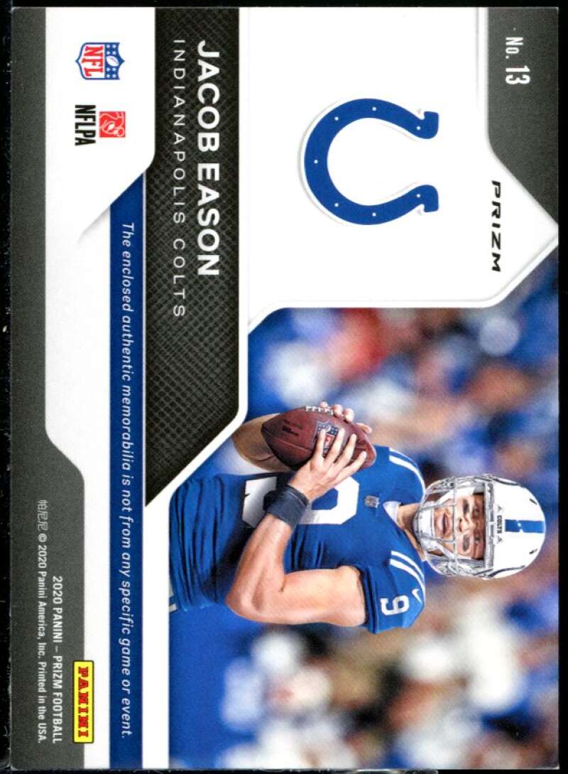 Jacob Eason Rookie Card 2020 Panini Prizm Rookie Gear #13 Image 2