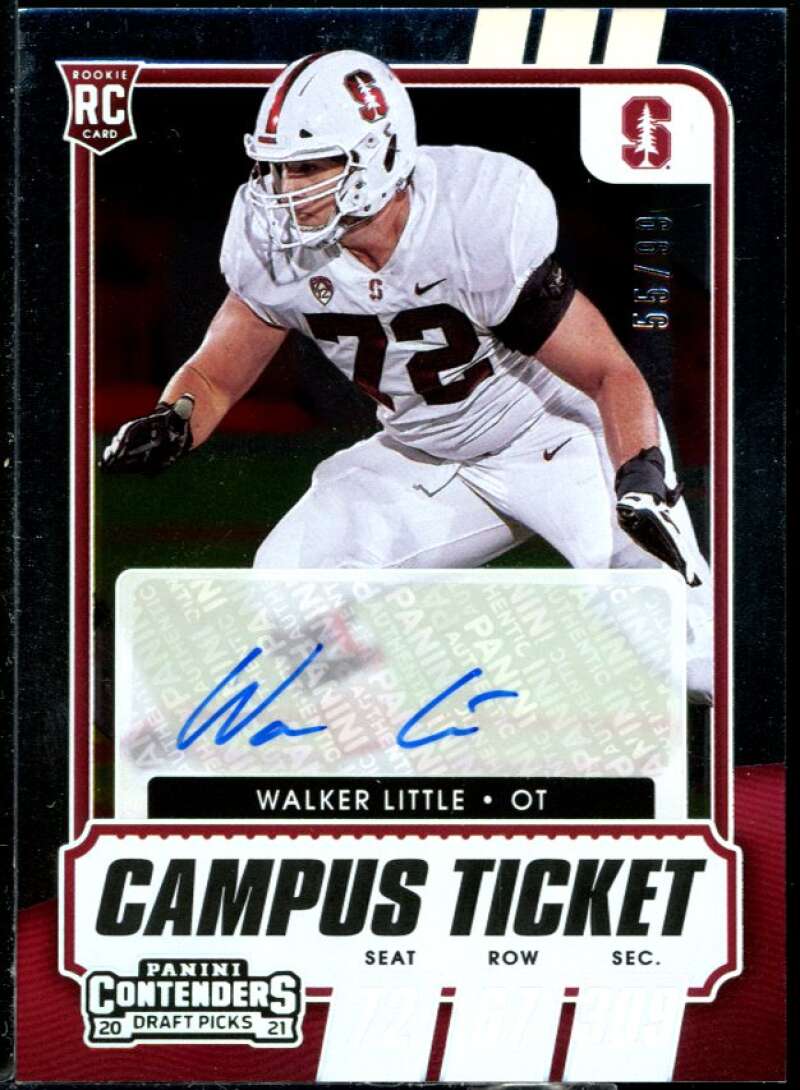 Walker Little AU Card 2021 Panini Contenders Draft Picks Campus Ticket #221 Image 1