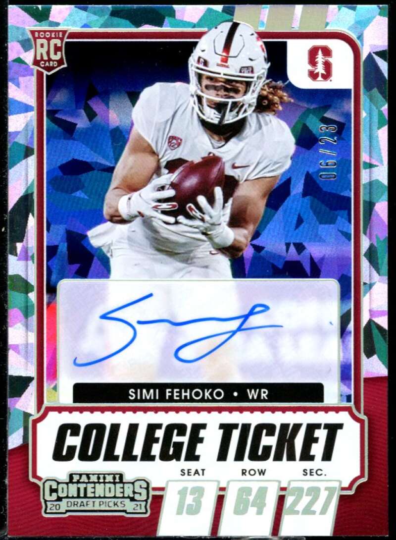 Simi Fehoko AU Card 2021 Panini Contenders Draft Picks Cracked Ice #253 Image 1