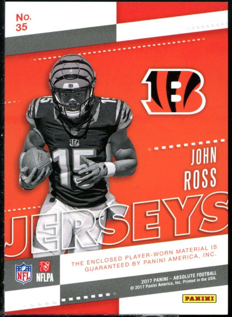 John Ross Rookie Card 2017 Absolute Rookie Jerseys #35 Image 2