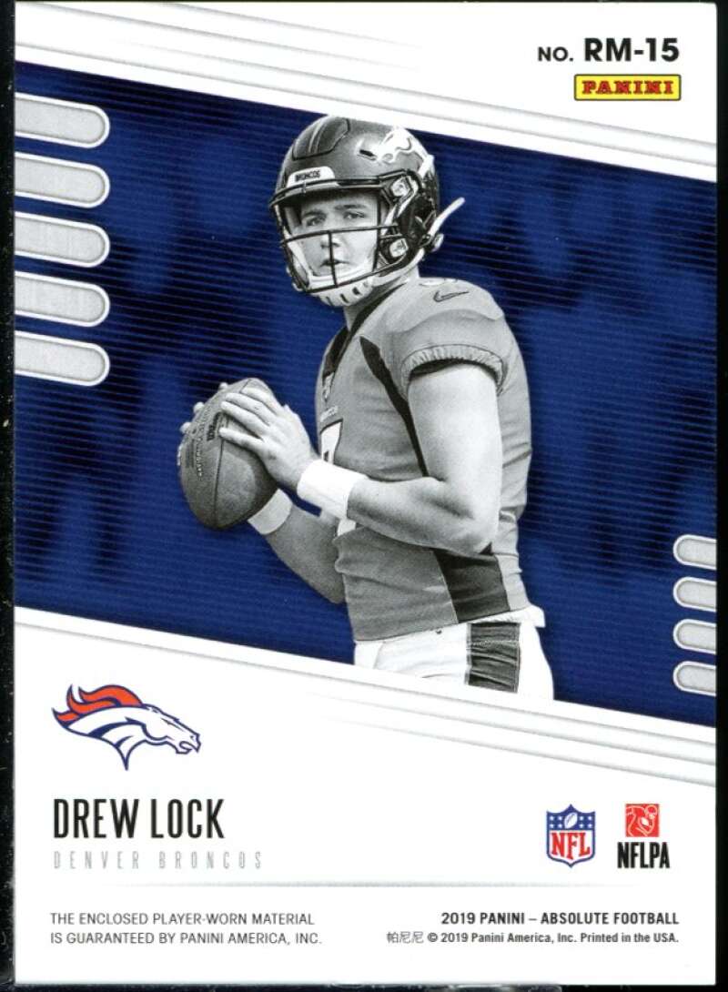 Drew Lock Rookie Card 2019 Absolute Absolute Rookie Materials #15 Image 2