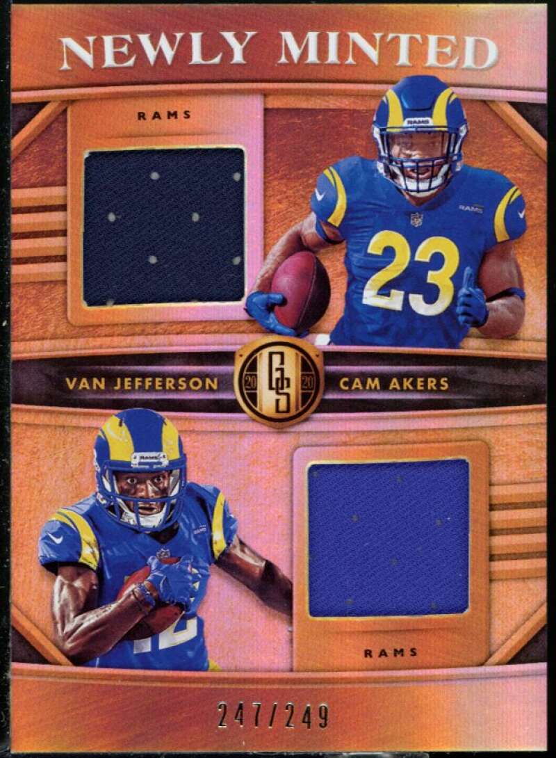 Cam Akers/Van Jefferson Rookie 2020 Panini Gold Standard Newly Minted Duals #14 Image 1