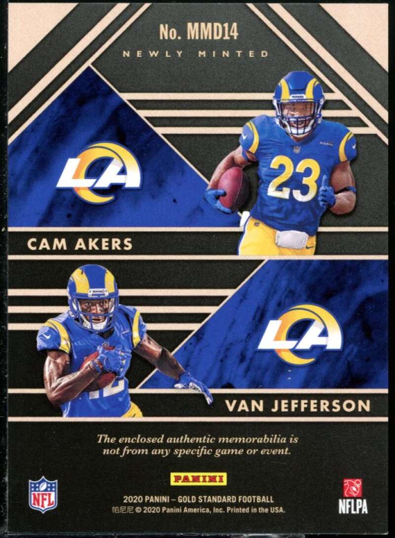 Cam Akers/Van Jefferson Rookie 2020 Panini Gold Standard Newly Minted Duals #14 Image 2