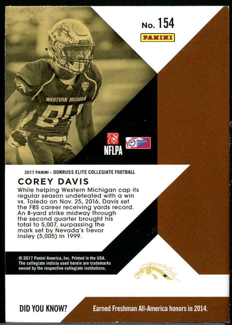 Corey Davis Rookie Card 2017 Elite Draft Picks #154 Image 2