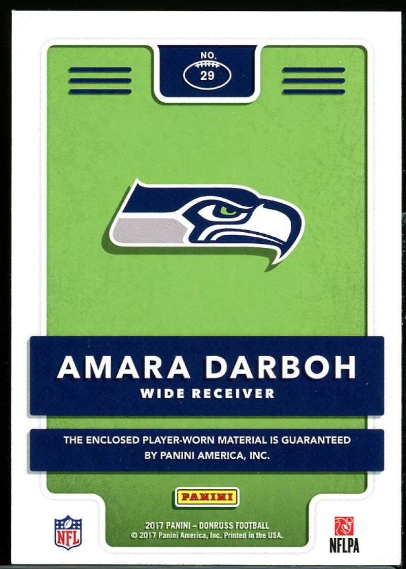 Amara Darboh Rookie Card 2017 Donruss Rookie Phenom Jerseys Green #29 Image 2