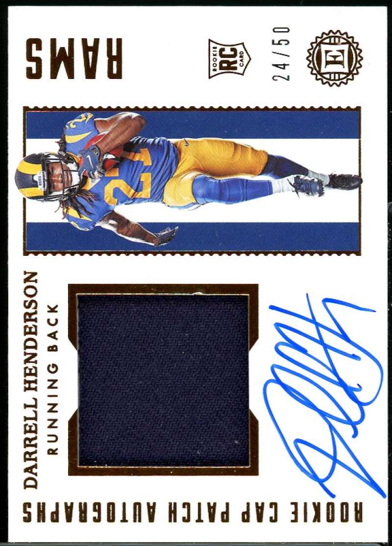 Darrell Henderson HAT AU Rookie Card 2019 Panini Encased #110 Image 1