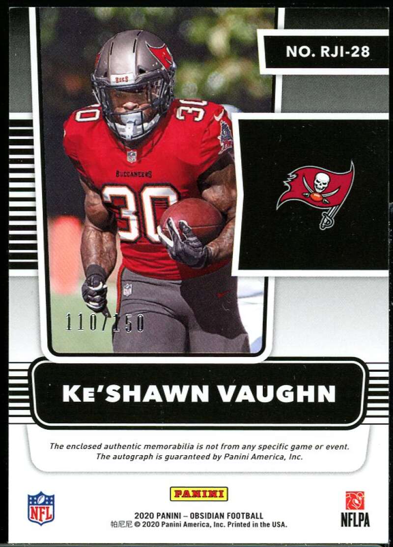 Ke'Shawn Vaughn Rookie Card 2020 Panini Obsidian Rookie Jersey Ink #28 /150 Image 2